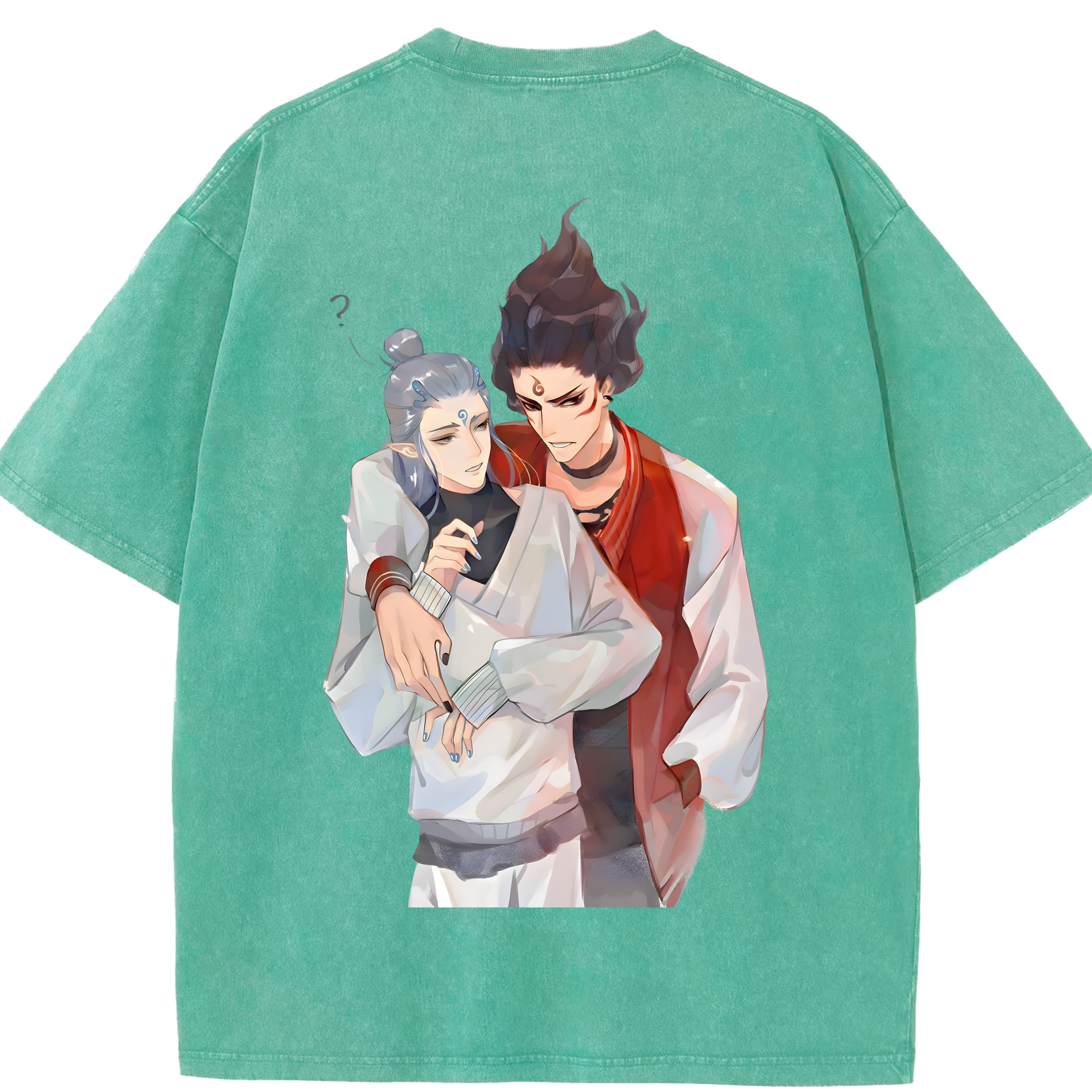 （画像用） Ne Zha 2 ナタ 魔童の大暴れ 綿100% ヴィンテージ風 半袖Tシャツ（背面プリント）